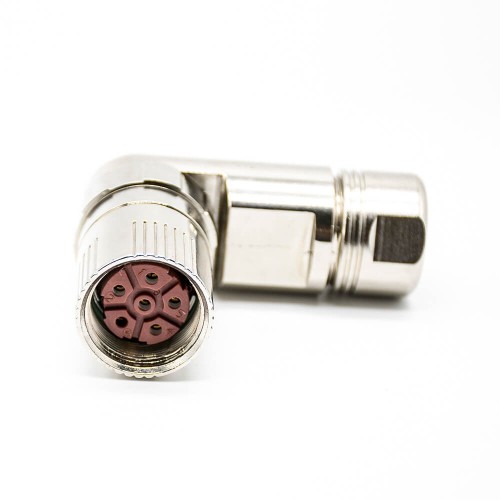 Connector M23 6Pin Female Solder Type for Cable Shield right angle Connector M23 6Pin Female Solder Type for Cable Shield right angle