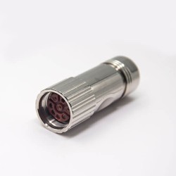 Hummel M23 Connectors 8 Pin Female Waterproof Cable Plug Straight for Cable with Shielded