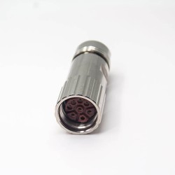 Hummel M23 Connectors 8 Pin Female Waterproof Cable Plug Straight for Cable with Shielded
