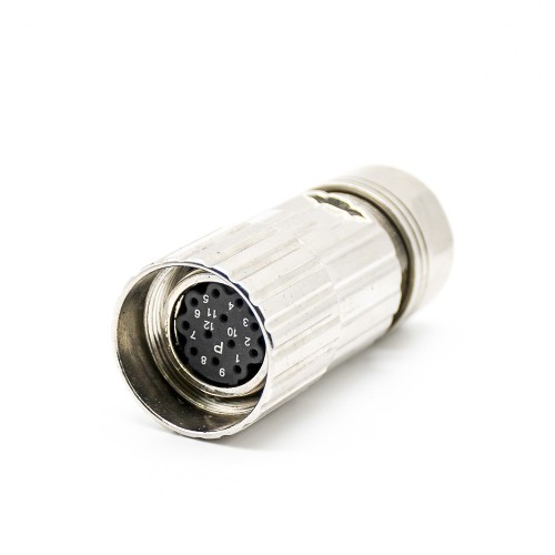 M23 12 Pin Connector Female plug Straight Solder Type for Cable Connector Shield M23 12 Pin Connector Female plug Straight Solder Type for Cable Connector Shield