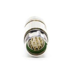 M23 12 Pin Connector Male plug Straight Solder Type for Cable Connector Shield