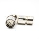 M23 17 Pin Female Connector Solder Type for Cable Shield 90 degree