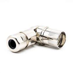 M23 17 Pin Female Connector Solder Type for Cable Shield 90 degree