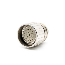 M23 19 Pin Connector Female Solder Type for Cable Shield Straight