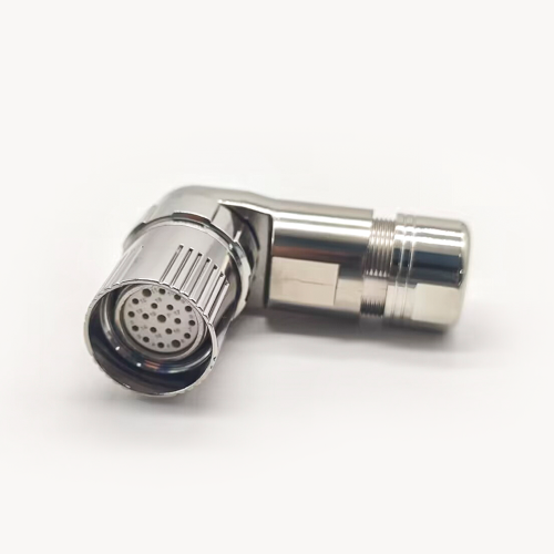 M23 19 Pin Male Connectors Solder Type for Cable Shield 90 degree M23 19 Pin Male Connectors Solder Type for Cable Shield 90 degree