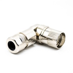 M23 19Pin Female Connector Solder Type for Cable Shield 90 degree