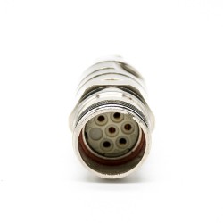M23 6 pin Female Straight Connector for Cable Solder Type Shield