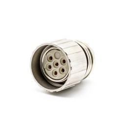 M23 6Pin Male Straight Connector Solder Type for Cable Shield