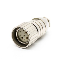 M23 9 pin Connector Female Solder Type Straight Connector Shield