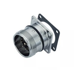 M23 Bulkhead Connector Waterproof Square Flange Panel Mount 4 Holes Male Socket M23 Connector Shield