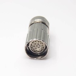 M23 Circular Connectors 17 Pin Female Cable Plug Straight Metal Joint Signal Circular Connector Shield