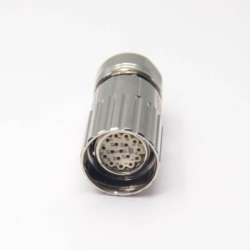 M23 Circular Connectors 17 Pin Female Cable Plug Straight Metal Joint Signal Circular Connector Shield