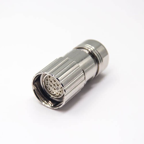M23 Circular Connectors 17 Pin Female Cable Plug Straight Metal Joint Signal Circular Connector Shield