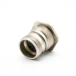 M23 Connector 17 pin Female Solder TypeS traight Connector Socket for Cable Shield
