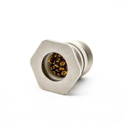 M23 Connector 17 pin Female Solder TypeS traight Connector Socket for Cable Shield