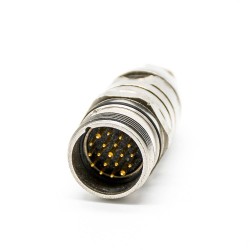 M23 Connector 19 pin Male Solder Type Straight Connector Shield