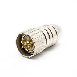 M23 Connector 6pin Male Cable Straight solder Type plug Shield