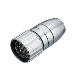 M23 Connector Screw Locking Solder Type 9Pin Waterproof Male Plug 623F-9A Shield