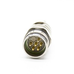 M23 Connectors 6 Pin Solder Type for Cable Connector Shield Straight
