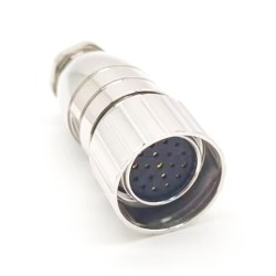 M23 Power Connector 19Pin 623 Waterproof Female Solder Plug Servo Connector Shield