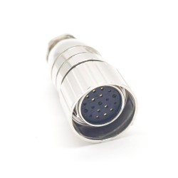 M23 Power Connector 19Pin 623 Waterproof Female Solder Plug Servo Connector Shield