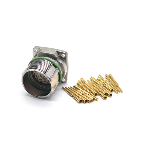 M623 17 Pin Straight Male Connector 4 Hole Flange Waterproof Connector Shield Crimp Type for Cable M623 17 Pin Straight Male Connector 4 Hole Flange Waterproof Connector Shield Crimp Type for Cable