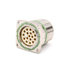 M623 17 Pin Straight Male Connector 4 Hole Flange Waterproof Connector Shield Crimp Type for Cable