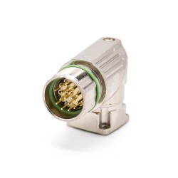 right angled connector M623 16 Pin Waterproof Right Angle 4 Hole Flange Cable Connector Shield