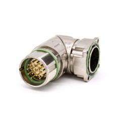 right angled connector M623 16 Pin Waterproof Right Angle 4 Hole Flange Cable Connector Shield