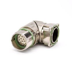 right angled connector M623 17 Pin Female 4 Hole Flange Waterproof Connector Shield