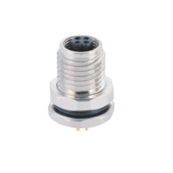 10pcs M5 4Pin PCB Connector Waterproof Front Mount M5 Screw Type Female Shield Receptacles