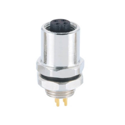 M5 Connector 4Pin M5 Female Back Mount PCB Socket Waterproof Shield Aviation Connector