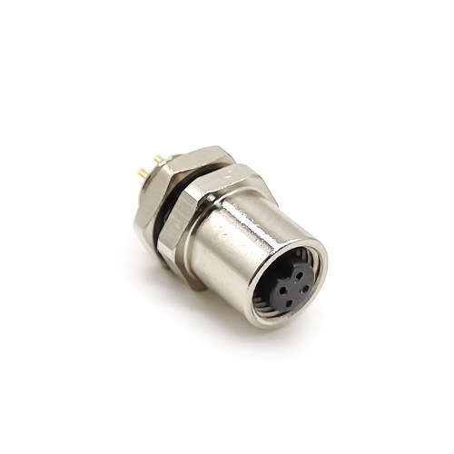 M5 Connector 4Pin M5 Female Back Mount PCB Socket Waterproof Shield Aviation Connector 10pcs