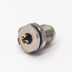 M5 Threaded Connector 3Pin Female Socket Panel Mount Waterproof Shield Solder Cup for cable