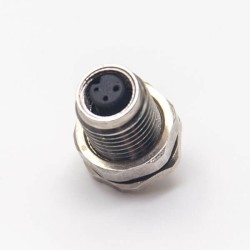 M5 Threaded Connector 3Pin Female Socket Panel Mount Waterproof Shield Solder Cup for cable