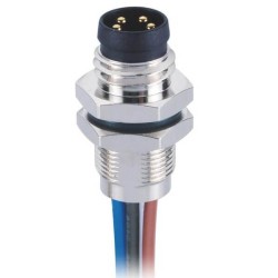 10 pcs 4Pin M8 Connector Waterproof Male Panel Mount Sensor Solder Type Receptacle With 1M 24AWG Wire