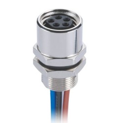10 pcs M8 5Pin Aviation Sensor Connector Back Mount M8 B Coding Female Solder Cable With 1M 26AWG Wire