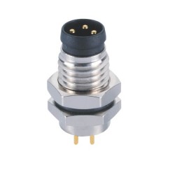 10pcs M8 3 Pin Male Connector Waterproof Circular Front Mount Straight PCB Type Panel Aviation Connector