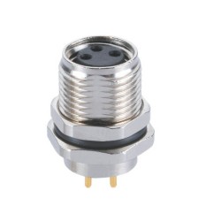 10pcs M8 3 Pin PCB Connector Waterproof Socket Female Straight Panel Mount Connector