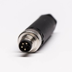 10pcs M8 4Pin Field Wireable Connector Straight Male Assemble Type Unshield Waterproof Plug