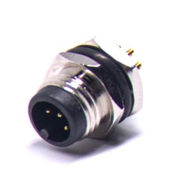 10pcs M8 Bulkhead Connector Straight A-Coding Panel Connector 6 Pin Male Back Mount PCB Socket