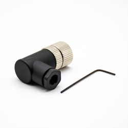 10pcs M8 Cable Connector Screw Type Connector Right Angle 4 Cores Assemble Cable Female Unshiled Waterproof Plug
