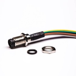 10pcs M8 Cables Connector A Coding 8 Pin Solder Type Front Panel Aviation Connector With 50CM 26AWG Cable