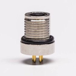 10pcs M8 Connector Panel Mount Connector 4 Pin Female Front Mount Waterproof Straight Receptacle