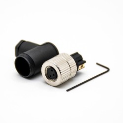 10pcs M8 Connector Screw Type Connector Right Angle 3 Pin Assemble Cable Female Plug