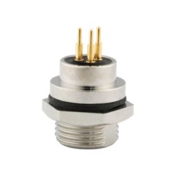 10pcs M8 Connectors Circular Front Panel Mount PCB 3 Pin Female Waterproof Straight Aviation Connector