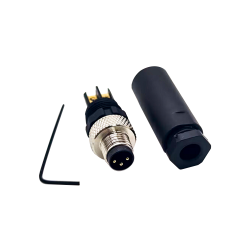 10pcs M8 Field Wireable Connector Straight 3 Pin Male Assemble Type Plug Unshiled