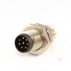 10pcs M8 Sensor Cable Connector A Coding Front Mount Circular 8 Pin female Solder Socket Straight Waterproof