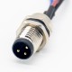 3 Pin M8 Connector Male Straight Panel Receptacles Waterproof Front Mount With Line 0.2M 3 Pin M8 Connector Male Straight Panel Receptacles Waterproof Front Mount With Line 0.2M