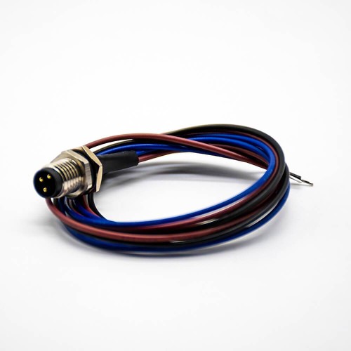 3 Pin M8 Connector Male Straight Panel Receptacles Waterproof Front Mount With Line 0.2M 3 Pin M8 Connector Male Straight Panel Receptacles Waterproof Front Mount With Line 0.2M